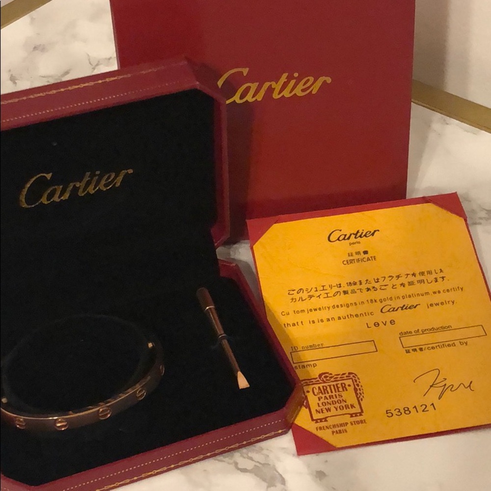 Rose gold love bracelet